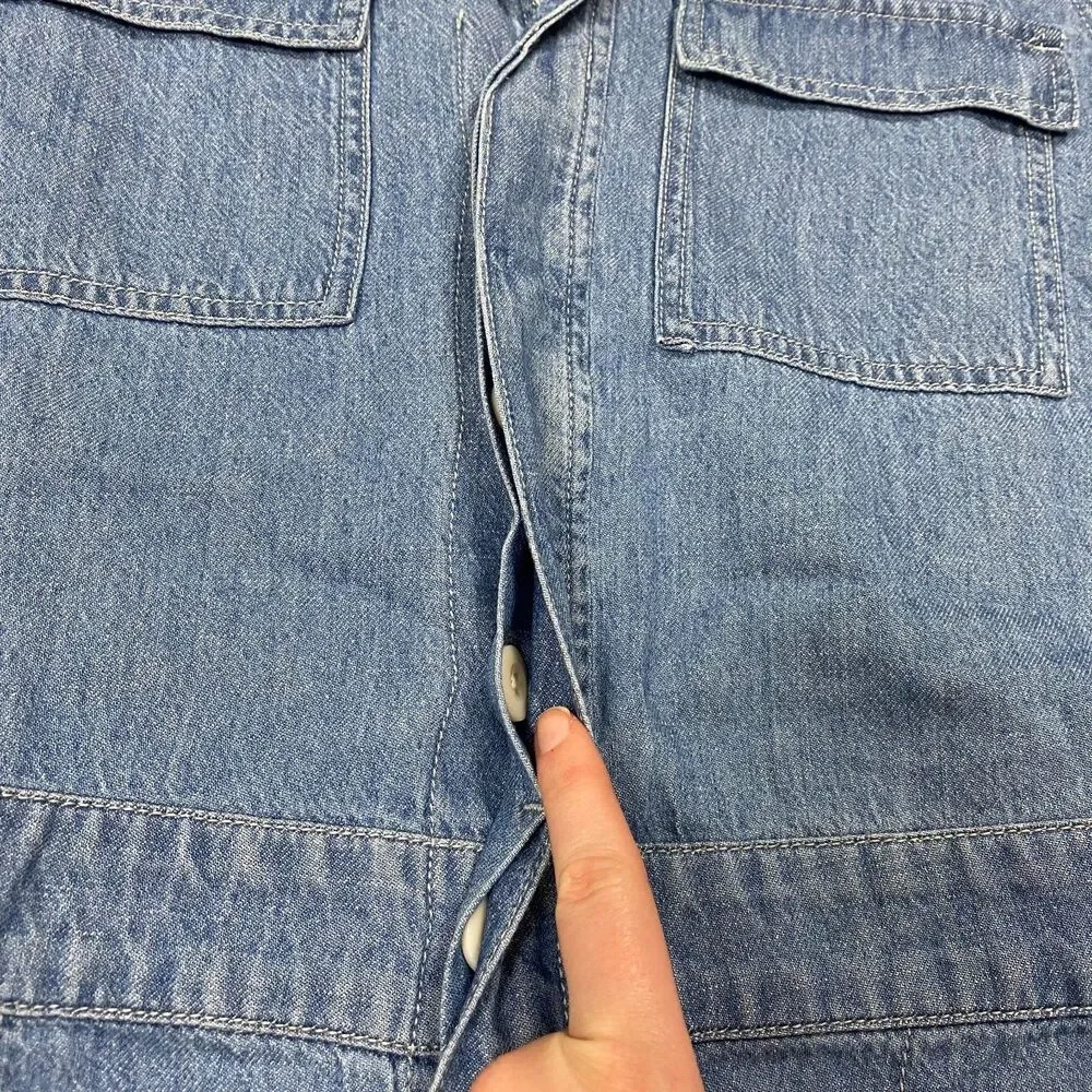 NWT‎ Madewell Petite Denim Coverall Romper Women's Size LP - Picture 8 of 13